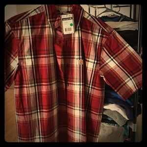 Carhart size small button down short sleeve